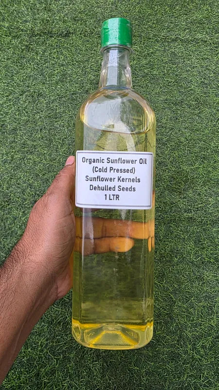 ORGANICALLY GROWN Sunflower Oil (Cold Pressed) Sunflower Seeds (With Hull) 1L